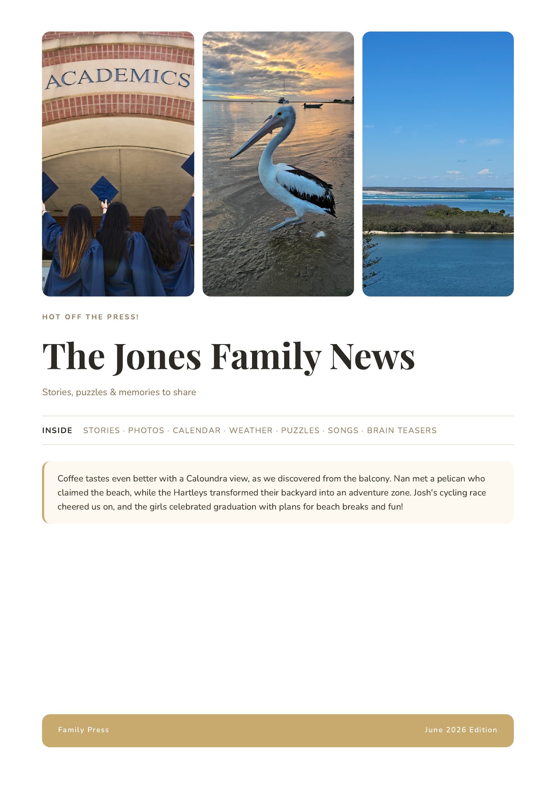 Fun style newsletter cover